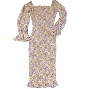 SNDY floral courtney smocked dress